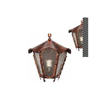 Kovaná nástěnná lucerna, LM005, měděná patina