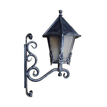 Kovaná nástěnná lucerna, LM003, stříbrná patina