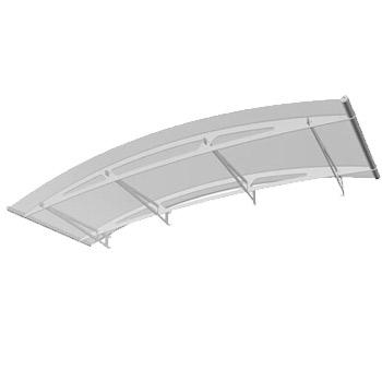 Fotografie Oblouková stříšky Polymer, Lightline 2480x910mm barva saténově bílá