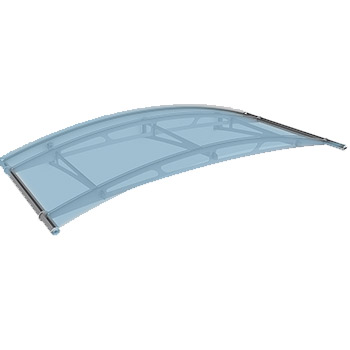 Oblouková stříška Polymer, Lightline 1900x910mm barva saténově modrá