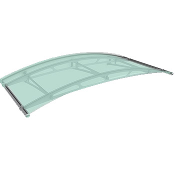 Oblouková stříška Polymer, Lightline 1900x910mm barva saténově zelená