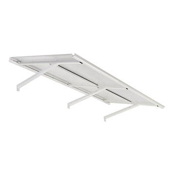 Zesílená stříška Robelit Plus, rovná 2100x1050mm, bílý rám, čirá výplň