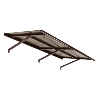 Zesílená stříška Robelit Plus, rovná 2100x1050mm, hnědý rám, kouřová výplň