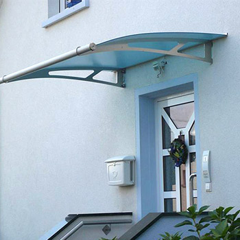 Vchodová stříška Polymer, Lightline XL 2050mm barva saténově modrá