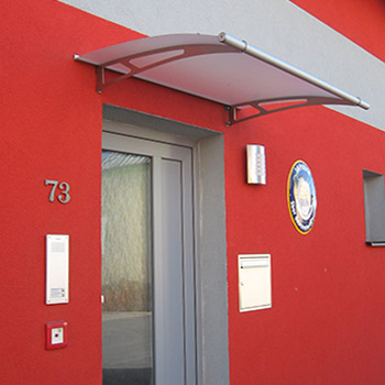 Vchodová stříška Polymer, Lightline 1500x950mm, saténově bílá