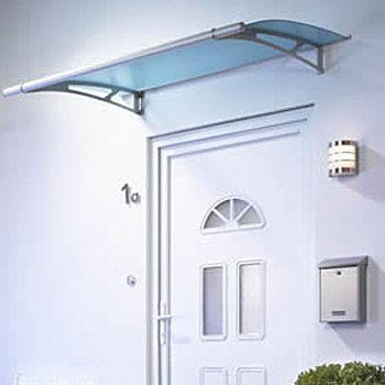 Vchodová stříška Polymer, Lightline 1500x950mm, saténově modrá