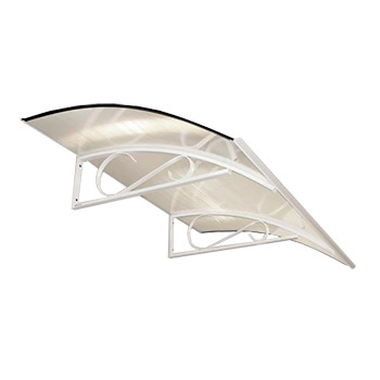 Vchodová stříška Robelit Arco, 1500x900x250mm barva: bílý rám, čirá výplň