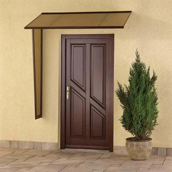 Stříška Robelit, rovná 1200x900mm, hnědý rám, kouřová výplň