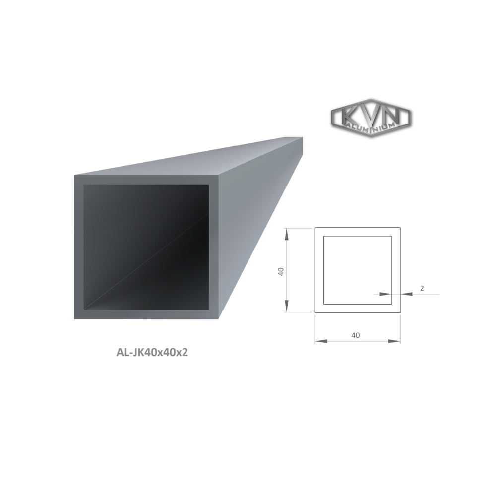 Hliníkový profil 40x40x2mm, AL-JK40x40x2-6