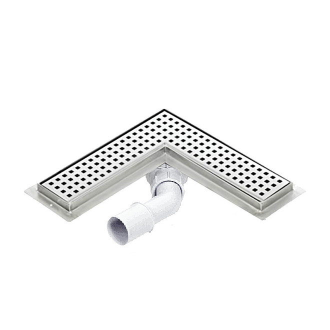 Nerezový odtokový žlab rohový, KFLp, 800x800mm Nerezový odtokový žlab rohový, KFLp, 800x800mm