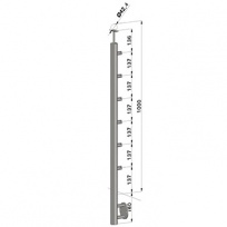 Nerezové zábradlí - sloupek, boční kotvení, 6 prutů vnitřních, EB1-BHZ6-1