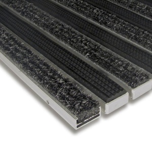 Hliníková textilní gumová čistící vnitřní vstupní rohož Alu Standard - 100 x 100 x 1,7 cm Hliníková textilní gumová čistící vnitřní vstupní rohož Alu Standard - 100 x 100 x 1,7 cm