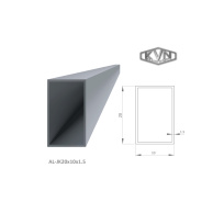 Hliníkový profil 20x10x1,5mm, AL-JK20x10x1,5-6
