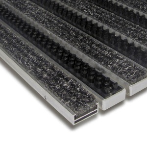 Hliníková textilní čistící vnitřní vstupní kartáčová rohož Alu Extra - 100 x 100 x 1,7 cm Hliníková textilní čistící vnitřní vstupní kartáčová rohož Alu Extra - 100 x 100 x 1,7 cm