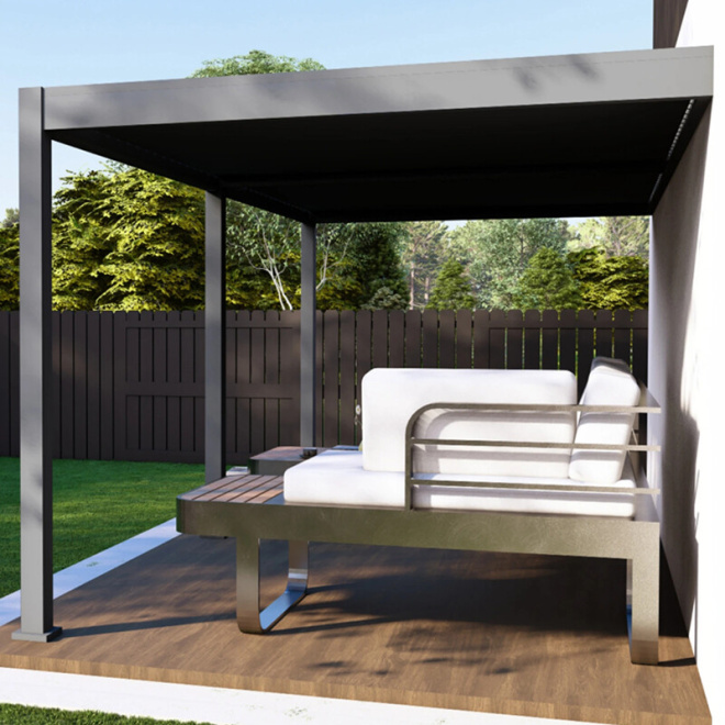 Stěnová hliníková pergola 3x6m Stěnová hliníková pergola 3x6m
