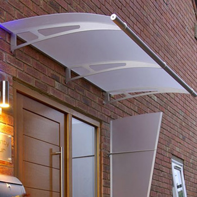 Nerezová vchodová stříška Lightline 190 x 95 cm