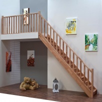 Přímé schodiště Minka Home - buk, 850x3000mm