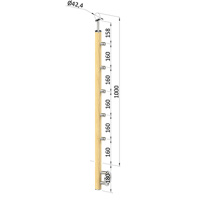Dřevěný podestový sloupek - boční kotvení, 5 prutů vnitřní, EDB-BHZ5-1