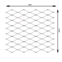 Nerezová lanková šíť šířka 1,4m, oko 60x104mm, se sponama, EB2-0225-1.4-60x104