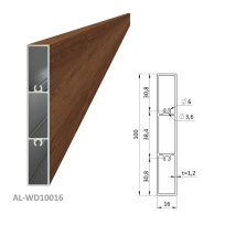 Hliníkový profil - zlatý dub, 100x16mm, AL-WD10016-6