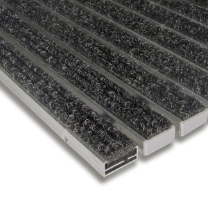 Textilní hliníková čistící vnitřní vstupní rohož Alu Standard - 100 x 100 x 1,7 cm Textilní hliníková čistící vnitřní vstupní rohož Alu Standard - 100 x 100 x 1,7 cm