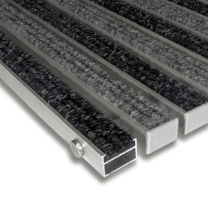Textilní hliníková čistící vnitřní vstupní rohož Alu Standard - 100 x 100 x 2,2 cm Textilní hliníková čistící vnitřní vstupní rohož Alu Standard - 100 x 100 x 2,2 cm