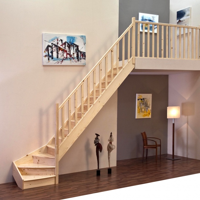 Lomené schodiště Minka Home - smrk, 850x3000mm