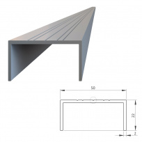 Hliníkový U profil 50x22mm, na rám, AL-U50-6