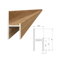Hliníkový UT profil buk, 20,5x44mm, na rám, AL-WDUT21-BK-6 Hliníkový UT profil buk, 20,5x44mm, na rám, AL-WDUT21-BK-6